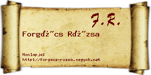Forgács Rózsa névjegykártya