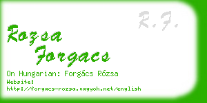 rozsa forgacs business card